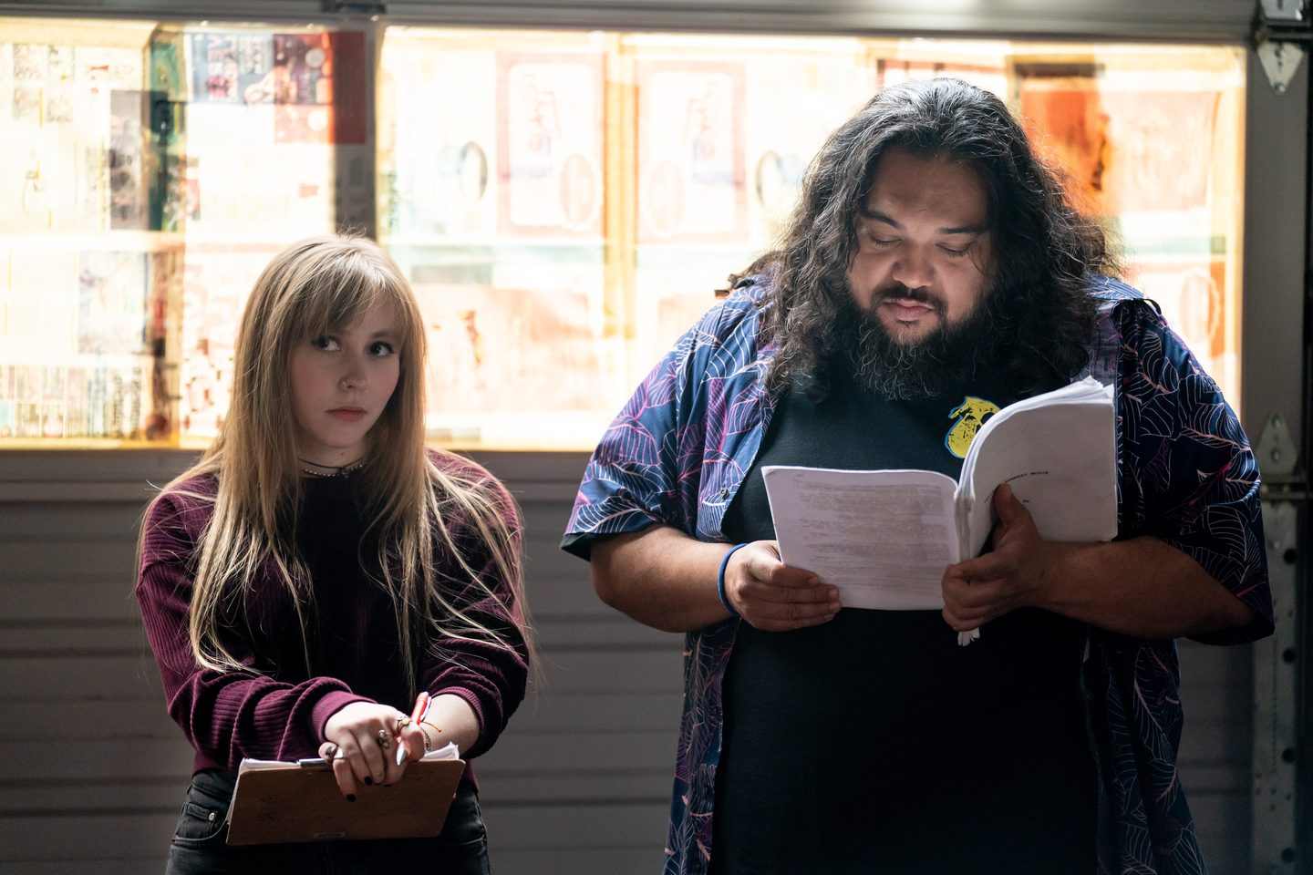 Abigail and Adam help with Skweezy's film